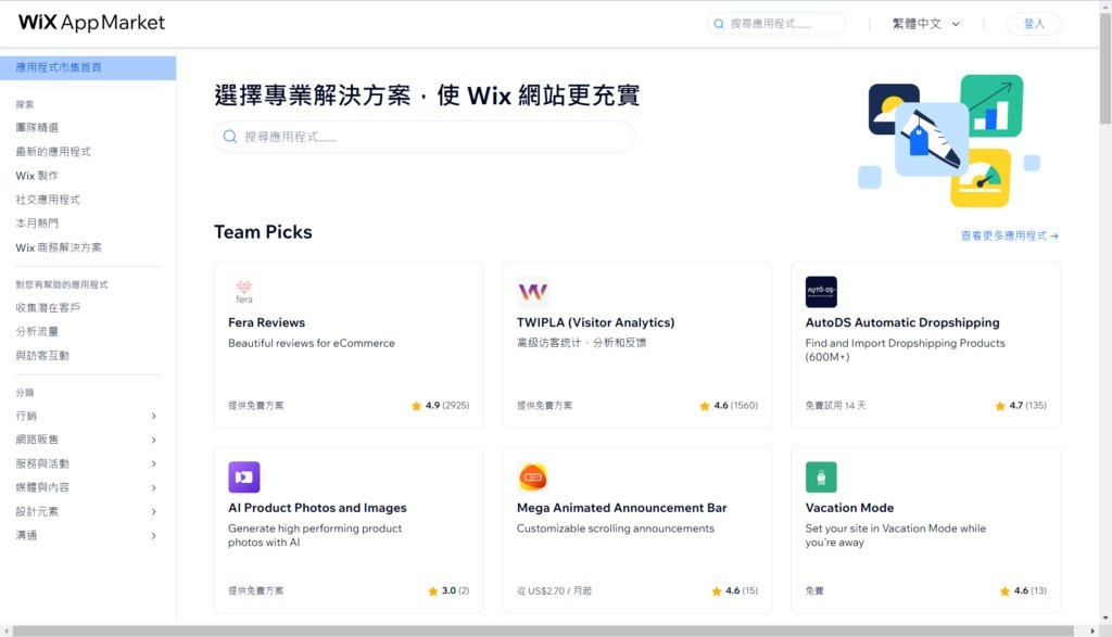 Wix eCommerce自由設計與行銷工具