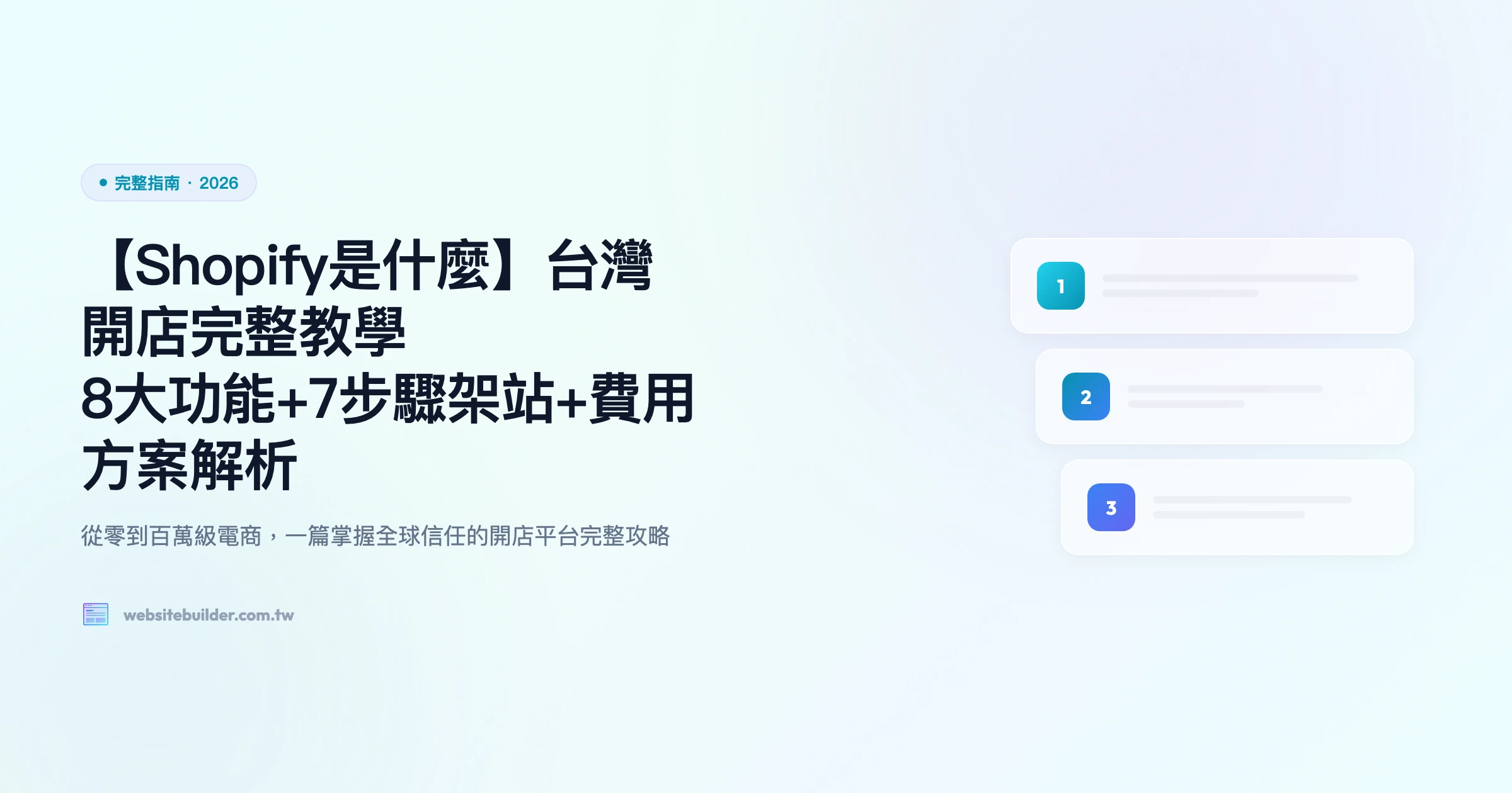【Shopify是什麼】台灣開店完整教學｜8大功能+7步驟架站+費用方案解析