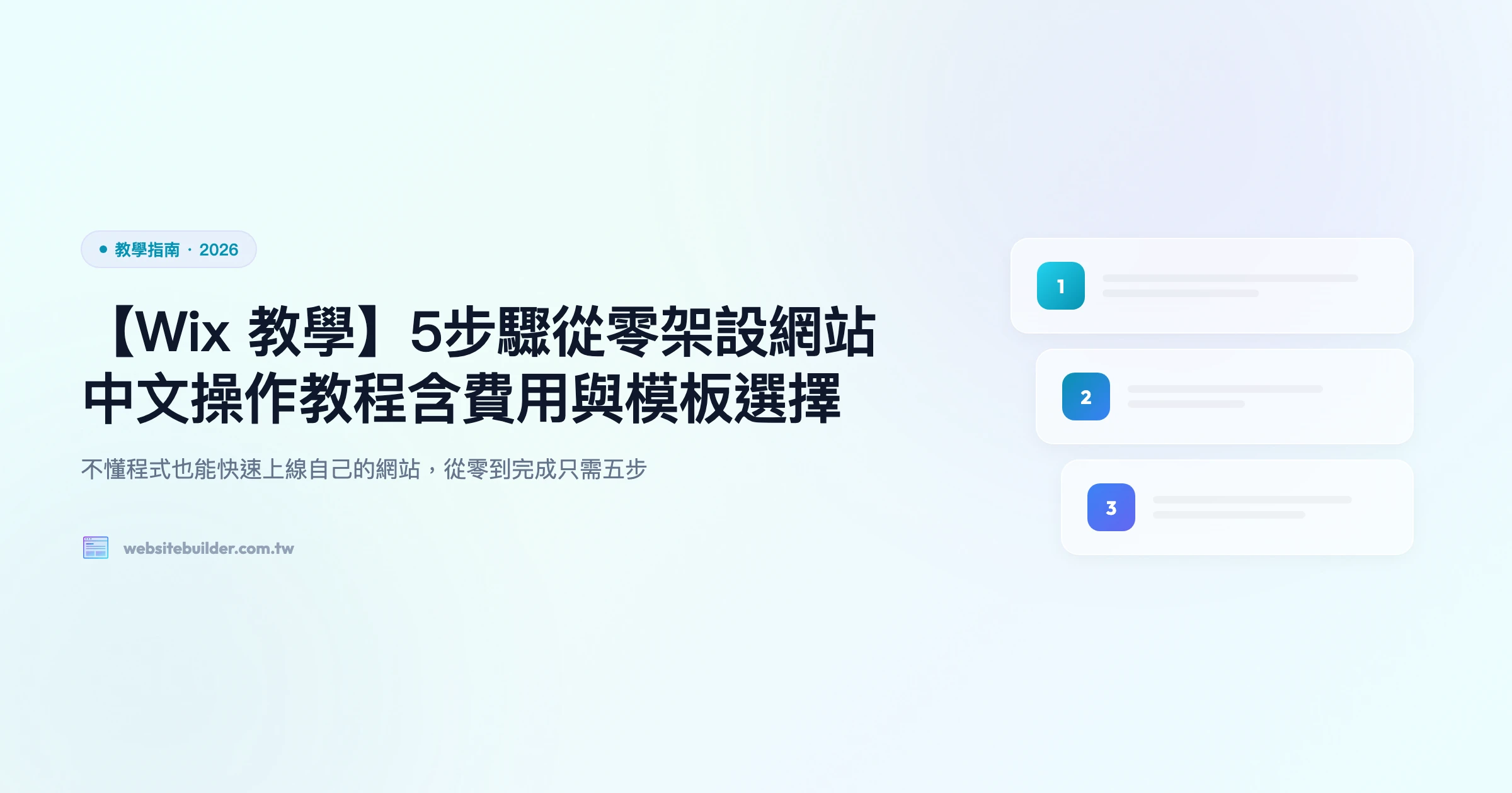 【Wix 教學】5步驟從零架設網站｜中文操作教程含費用與模板選擇