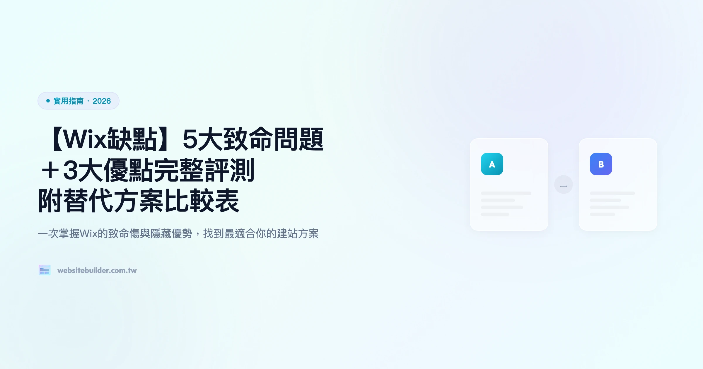 【Wix缺點】5大致命問題＋3大優點完整評測｜附替代方案比較表