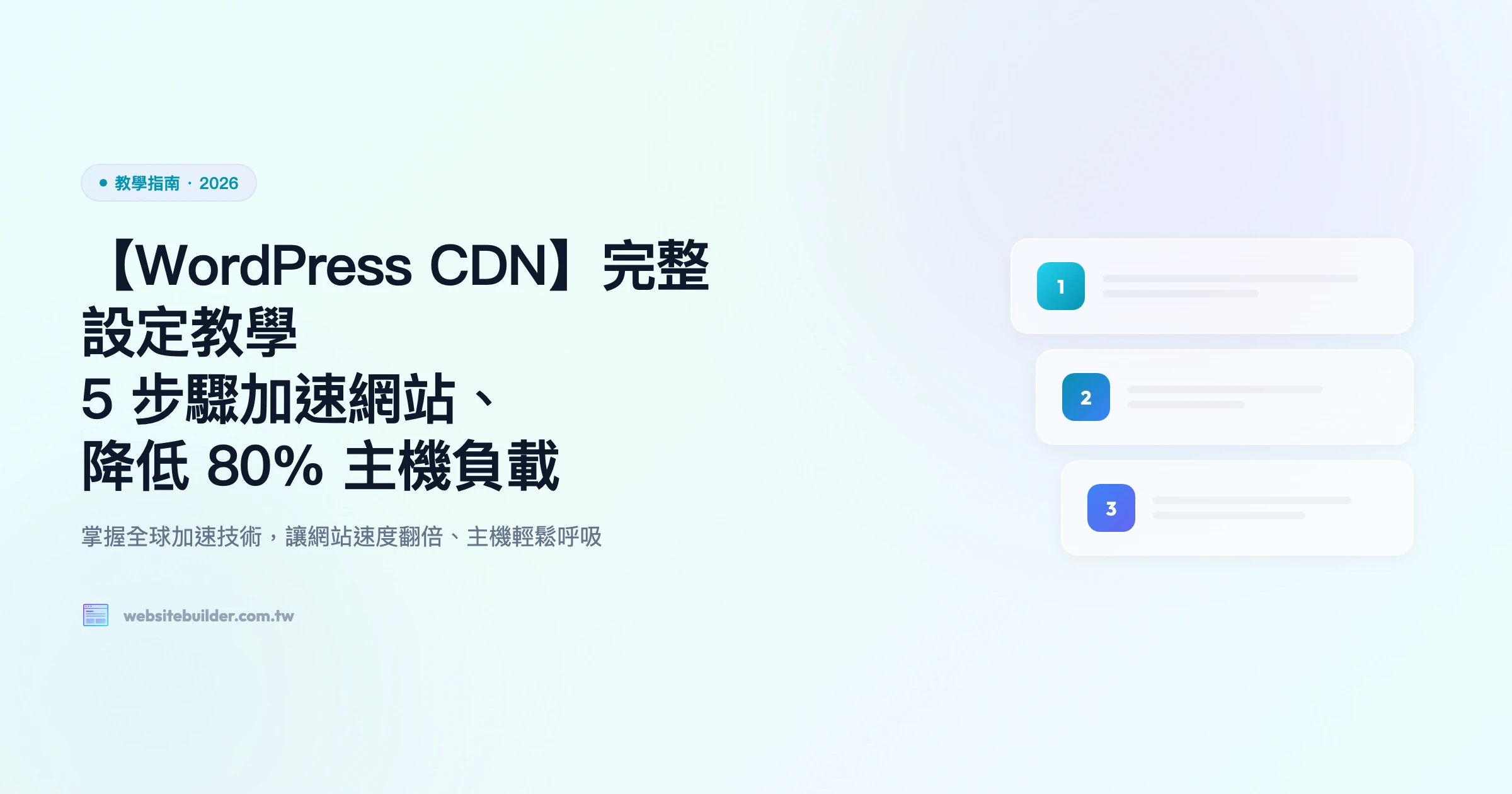 【WordPress CDN】完整設定教學｜5 步驟加速網站、大幅降低主機負載