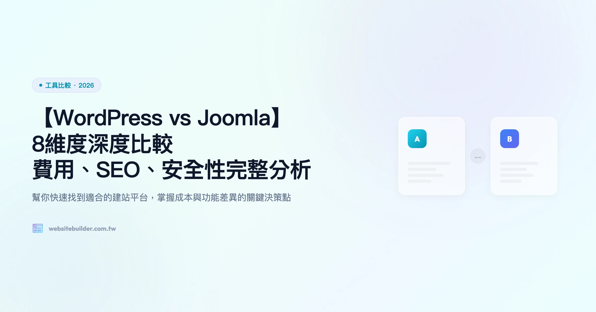 【WordPress vs Joomla】8維度深度比較｜費用、SEO、安全性完整分析