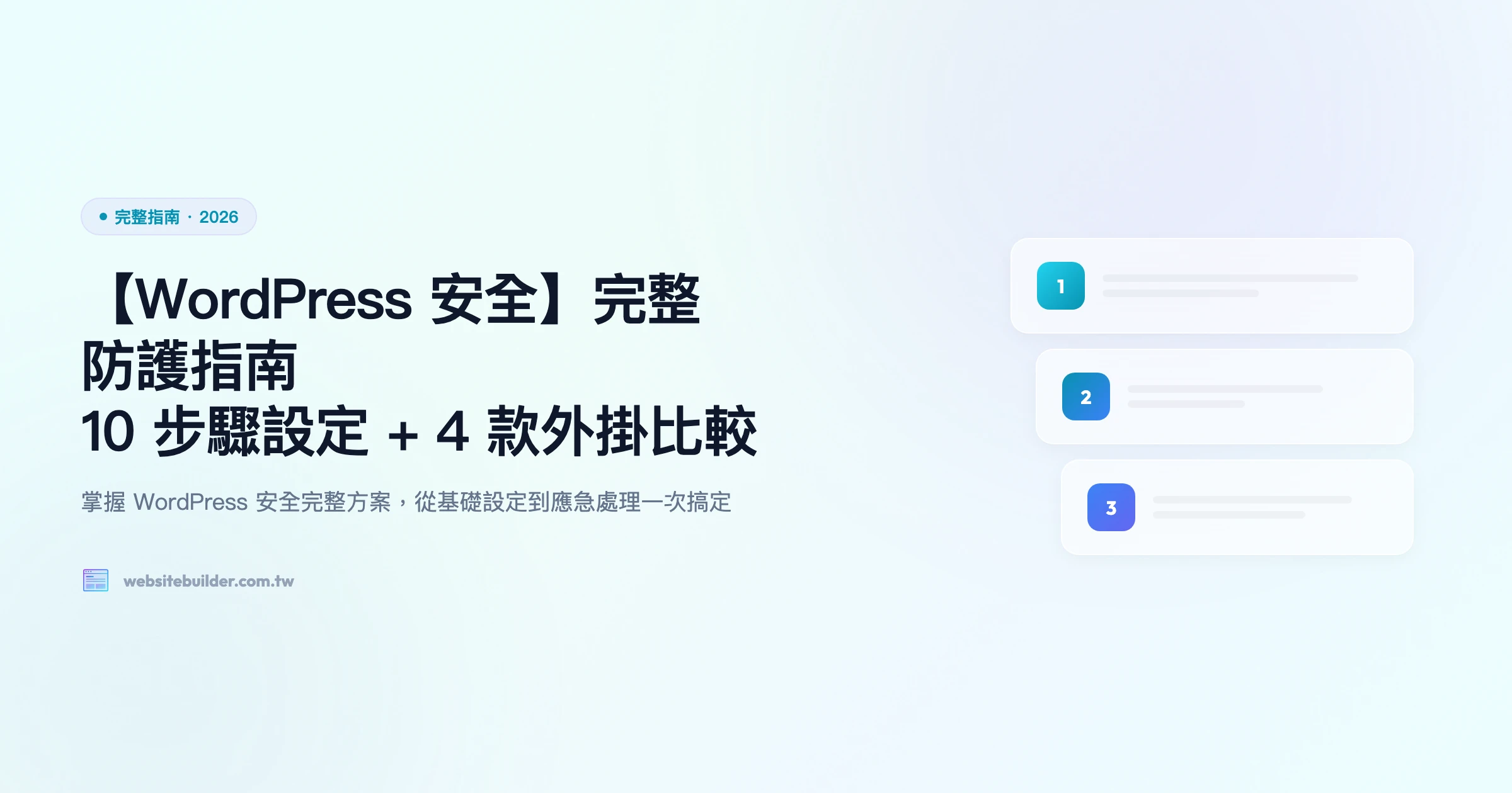 【WordPress 安全】完整防護指南｜10 步驟設定 + 4 款外掛比較