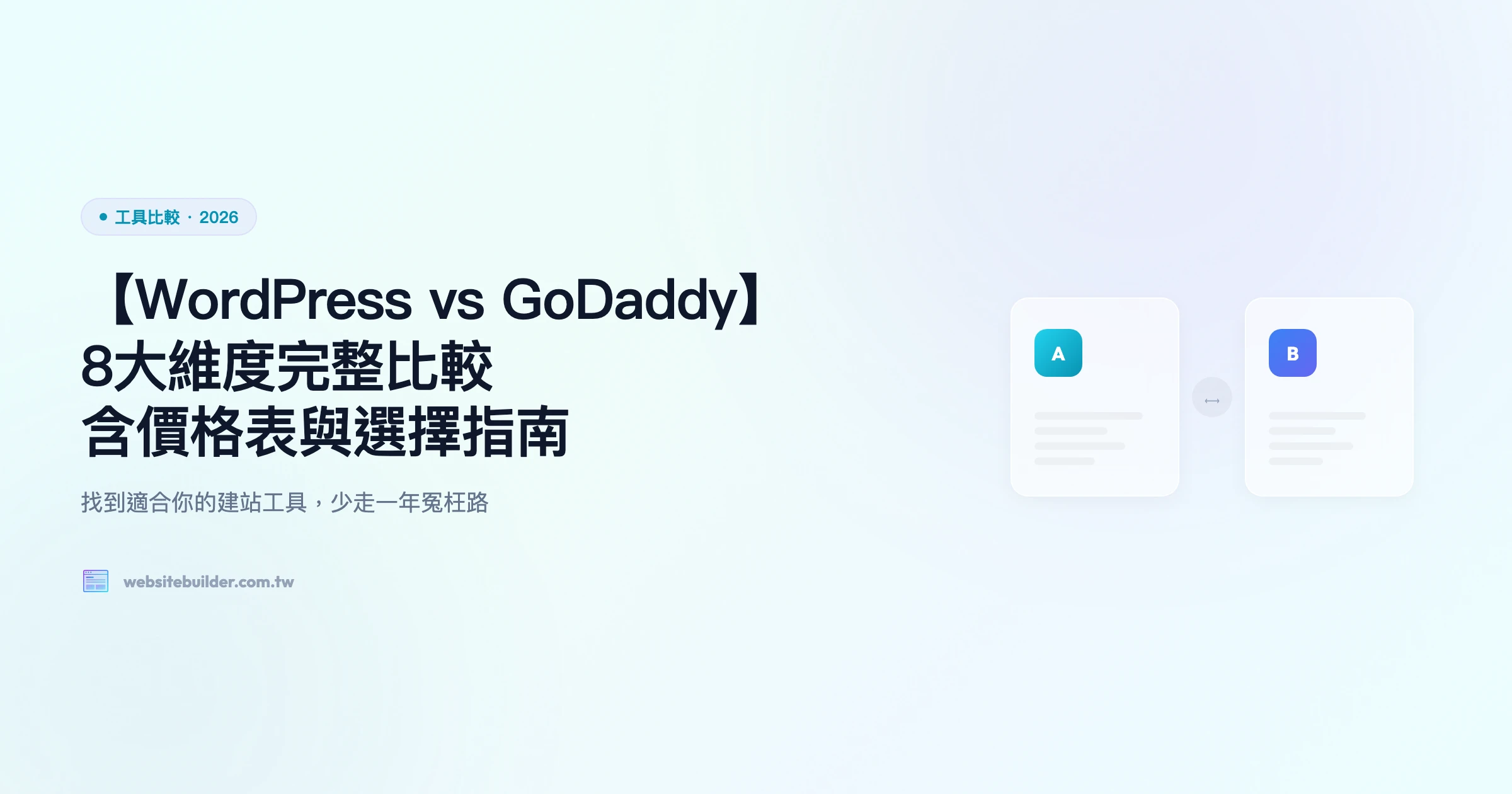 【WordPress vs GoDaddy】8大維度完整比較｜含價格表與選擇指南