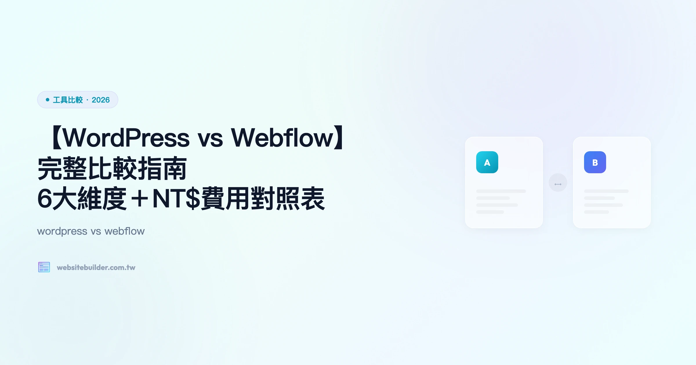 【WordPress vs Webflow】完整比較指南｜6大維度＋NT$費用對照表