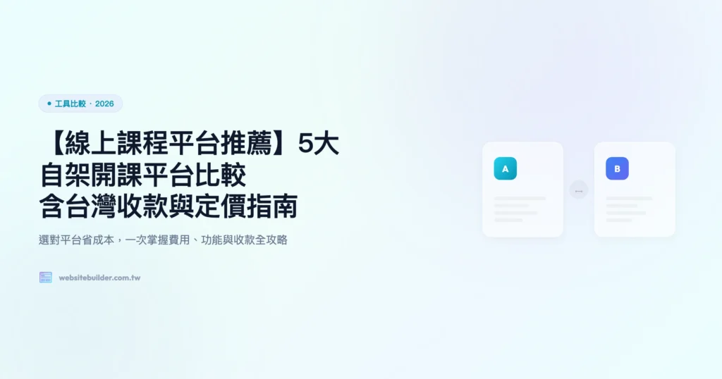 線上課程平台 工具比較精選圖片
