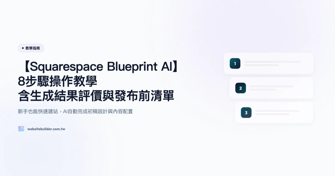 【Squarespace Blueprint AI】8步驟操作教學｜含生成結果評價與發布前清單